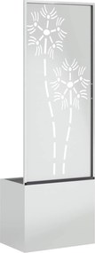 vidaXL Οθόνη Ιδιωτικότητας Κήπου Floral Ασημί 50 x 150 cm