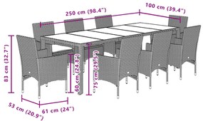 ΣΕΤ ΤΡΑΠΕΖΑΡΙΑΣ ΚΗΠΟΥ 9 ΤΕΜ. ΓΚΡΙ ΣΥΝΘ. ΡΑΤΑΝ/ΑΚΑΚΙΑΣ ΜΑΞΙΛΑΡΙΑ 3278695