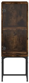 vidaXL Βοηθητικό Ντουλάπι Καπνιστή Δρυς 35x37x100 εκ. Γυάλινες Πόρτες
