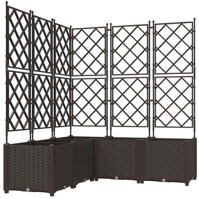 vidaXL Κηποτινάκι με Τρέλα 5 pcs Καφέ 120 x 120 x 143 εκ. PP