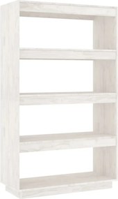 vidaXL Βιβλιοθήκη/Διαχωριστικό Χώρου Λευκό 80x35x135 εκ. Μασίφ Πεύκο