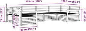 vidaXL Σειρά Καναπέ Εξωτερικού 6 pcs Φυσικό