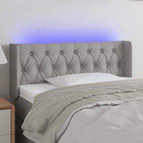Κεφαλάρι Κρεβατιού LED Ανοιχτό Γκρι 103x16x78/88 εκ. Υφασμάτινο - Γκρι