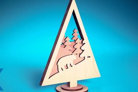 Σετ των 2 Intra απο ξύλο plywood 3mm-4mm πάχος - Χριστουγεννιάτικο Δέντρο Κόψιμο με Λέιζερ Δίασταση 15x15 cm INTRAFABR-75889487