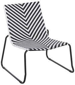 METAL CHAIR PONY  BLACK &amp; WHITE SYNTHETIC RATTAN 66x68x75Hcm.