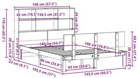 ΚΡΕΒΑΤΙ ΒΙΒΛΙΟΘΗΚΗ ΧΩΡΙΣ ΣΤΡΩΜΑ 140X190 ΕΚ ΜΑΣΙΦ ΞΥΛΟ ΠΕΥΚΟΥ 3322658