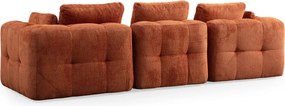 Corner Sofa Amaris 3 Seater With Pouffe - Orange Orange