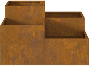 vidaXL Γλάστρα Κήπου Σκ rusty 100 x 100 x 48 εκ.