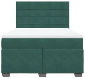 ΚΡΕΒΑΤΙ BOXSPRING ΜΕ ΣΤΡΩΜΑ ΣΚΟΥΡΟ ΠΡΑΣΙΝΟ 140X190ΕΚ. ΒΕΛΟΥΔΙΝΟ 3293209