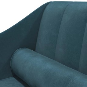 vidaXL Ανάκλιντρο Μπλε Βελούδινο με Μαξιλάρι Στήριξης