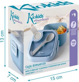 Φαγητοδοχείο & Κουτάλι (Σετ) 750ml Kiokids Blue 3536