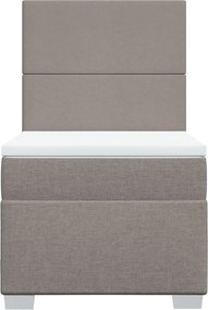 vidaXL Κρεβάτι Boxspring με Στρώμα Taupe 100 x 200 εκ. Υφασμάτινο