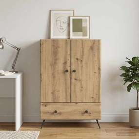 vidaXL Πλαϊνό γραφείο Artisan Δρυς 66 x 34,5 x 95 εκ.