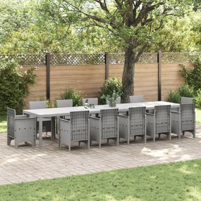 vidaXL Τραπέζι Κήπου Ανοιχτό γκρι 400 x 100 x 73 εκ. συνθετικό ρατάν