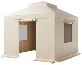 VEVOR Winter Gazebo Cover Fits 3.05 x 3.05 m Hardtop Gazebos, All-Weather Double-Tiered Gazebo Cover with Sidewalls &amp; Windows, High-Density PE Enclosed Storage Shelter Covers, Gazebos not Included