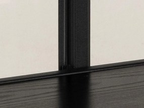 Βιτρίνα Oakland H161, Γκρι δρυς, Μαύρο, Με πόρτες, Ο αριθμός των θυρών: 4, 86x152x35cm, 29 kg | Epipla1.gr
