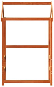vidaXL Οροφή Κρεβατιού Παιδική Καφέ 118x70x176,5 εκ. Μασίφ Ξύλο Πεύκου