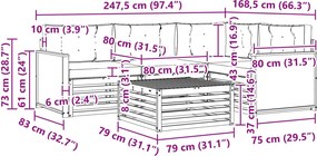 vidaXL Σειρά Καναπέ Εξωτερικού 5 pcs Φυσικό και Ανθρακί