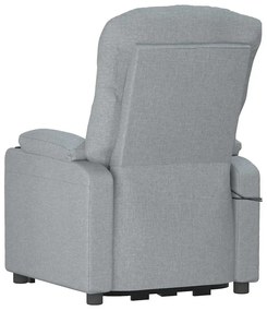 vidaXL Πολυθρόνα Μασάζ με Ανύψωση Ανοιχτό Γκρι Υφασμάτινη