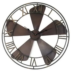 JΚ Home Décor - Ρολόι Τοίχου Ανεμιστήρας Μεταλλικός 66cm