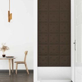 vidaXL Κεφαλάρι Τοίχου 12 pcs Καφέ 30 x 30 cm Τεχνητό Δέρμα