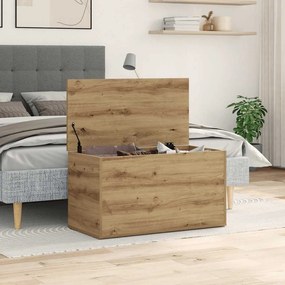 vidaXL Μπαούλο Αποθήκευσης Δρυς τεχνίτης 84 x 42 x 46 εκ