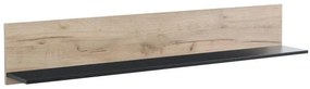 Wall Shelf Umbria ZP Grey Oak - Black 137x19x24 cm 137x19x24 εκ.