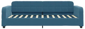 vidaXL Καναπές Κρεβάτι Συρόμενος Μπλε 90x200 εκ. Βελούδινος &amp; Συρτάρια