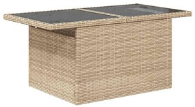 vidaXL Σετ Καναπέ Κήπου με μαξιλάρι με μαξιλάρι 7 pcs Μπεζ Πολυ Ρατάν