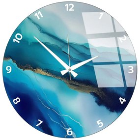 Ρολόι Τοίχου Γυάλινο 884ASF1116 Φ40cm Multi Wallity Glass