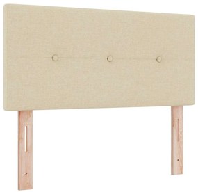 vidaXL Κρεβάτι box spring με στρώμα με στρώμα Κρεμ 90 x 200 cm