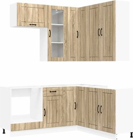 vidaXL Μονάδα κουζίνας LUCCA 8 pcs Sonoma Δρυς Επεξεργασμένο Ξύλο