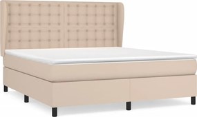 vidaXL Κρεβάτι Boxspring με Στρώμα Καπουτσίνο 160x200εκ.από Συνθ.Δέρμα