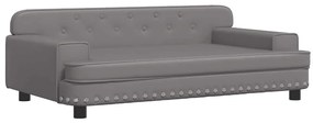 vidaXL Κρεβάτι Σκύλου Γκρι 90 x 53 x 30 εκ. από Συνθετικό Δέρμα