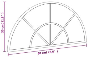 Καθρέφτης Τοίχου Αψίδα Μαύρος 60x30 εκ. από Σίδερο - Μαύρο