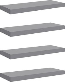 vidaXL Ράφια Τοίχου 4 τεμ. Γκρι 60 x 23,5 x 3,8 εκ. MDF