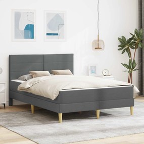 vidaXL Σκελετός Κρεβατιού Σκούρο Γκρι 140 x 190 cm Πολυεστέρας