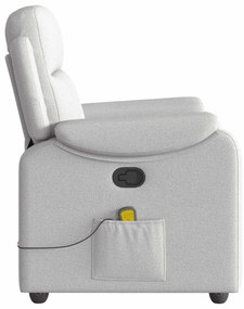 vidaXL καρέκλα ανάκλισης μασάζ Cloud Grey Fabric