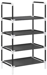 Ράφι παπουτσιών 4 επιπέδων μαύρο 44x28x77 cm μη υφασμένο ύφασμα - Μαύρο