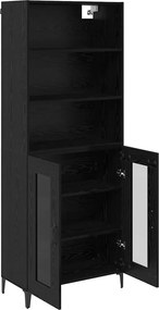 vidaXL Highboard Μαύρη Οξυά 69,5 x 34 x 180 εκ. Επεξεργασμένο ξύλο
