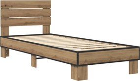 vidaXL Κρεβάτι με Κεφαλάρι Artisan Δρυς 80 x 200 cm Επεξεργασμένο Ξύλο