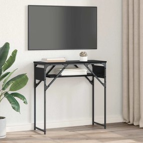 vidaXL ΤραπέζιΚονσόλας Μαύρη Οξυά 75x30x75εκ. Επεξεργασμένο ξύλο