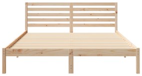 vidaXL Σκελετός Κρεβατιού Καφέ 160 x 220 cm Συμπαγές ξύλο πεύκου