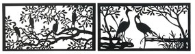 Διακοσμητική Φιγούρα DKD Home Decor 96 x 1 x 50 cm Μαύρο Πουλιά (x2)