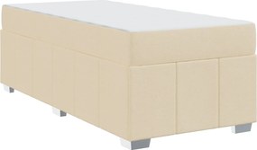 vidaXL Σκελετός Κρεβατιού με στρώμα Κρεμ 90 x 190 cm ύφασμα