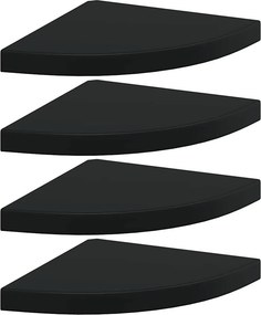 vidaXL Ράφια Τοίχου 4 τεμ. Μαύρα 35x35x3,8 εκ. από MDF