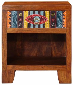 Κομοδίνο 40x35x45 cm από μασίφ ξύλο ακακίας - Καφέ