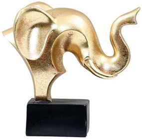 Διακοσμητική Φιγούρα Elephant 374-225-472 15x9x14cm Black-Gold Πολυρεσίνη