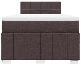 vidaXL Κρεβάτι Boxspring με Στρώμα Σκούρο Καφέ 120x200 εκ. Υφασμάτινο