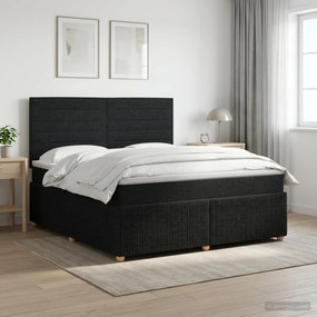 vidaXL Κρεβάτι box spring με στρώμα Μαύρο 180 x 200 cm Ύφασμα
